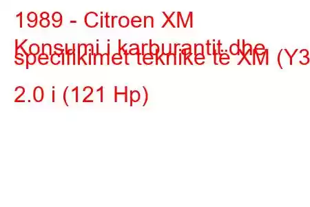 1989 - Citroen XM
Konsumi i karburantit dhe specifikimet teknike të XM (Y3) 2.0 i (121 Hp)