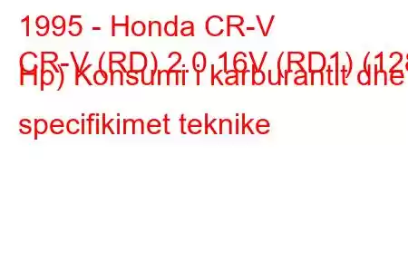 1995 - Honda CR-V
CR-V (RD) 2.0 16V (RD1) (128 Hp) Konsumi i karburantit dhe specifikimet teknike