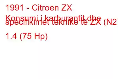 1991 - Citroen ZX
Konsumi i karburantit dhe specifikimet teknike të ZX (N2) 1.4 (75 Hp)