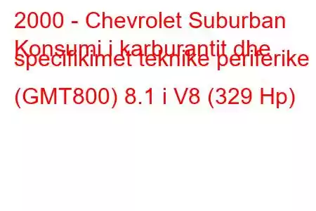 2000 - Chevrolet Suburban
Konsumi i karburantit dhe specifikimet teknike periferike (GMT800) 8.1 i V8 (329 Hp)