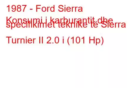 1987 - Ford Sierra
Konsumi i karburantit dhe specifikimet teknike të Sierra Turnier II 2.0 i (101 Hp)