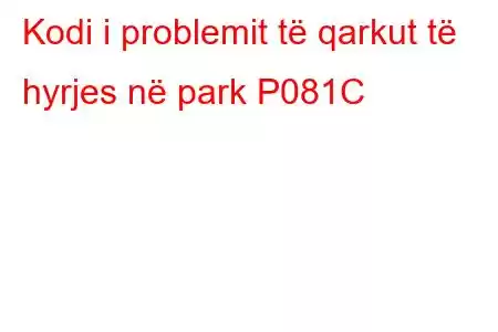 Kodi i problemit të qarkut të hyrjes në park P081C