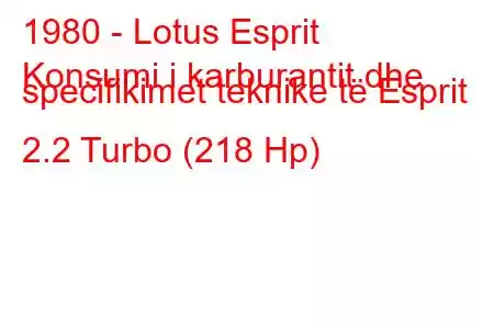 1980 - Lotus Esprit
Konsumi i karburantit dhe specifikimet teknike të Esprit 2.2 Turbo (218 Hp)