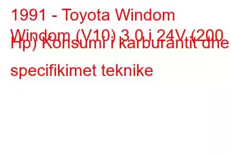 1991 - Toyota Windom
Windom (V10) 3.0 i 24V (200 Hp) Konsumi i karburantit dhe specifikimet teknike