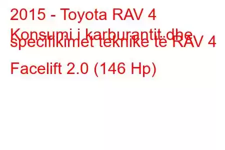 2015 - Toyota RAV 4
Konsumi i karburantit dhe specifikimet teknike të RAV 4 Facelift 2.0 (146 Hp)