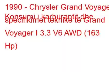 1990 - Chrysler Grand Voyager
Konsumi i karburantit dhe specifikimet teknike të Grand Voyager I 3.3 V6 AWD (163 Hp)