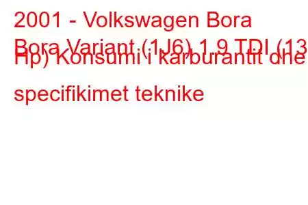 2001 - Volkswagen Bora
Bora Variant (1J6) 1.9 TDI (130 Hp) Konsumi i karburantit dhe specifikimet teknike