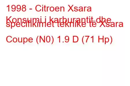 1998 - Citroen Xsara
Konsumi i karburantit dhe specifikimet teknike të Xsara Coupe (N0) 1.9 D (71 Hp)