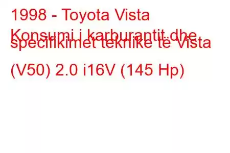 1998 - Toyota Vista
Konsumi i karburantit dhe specifikimet teknike të Vista (V50) 2.0 i16V (145 Hp)