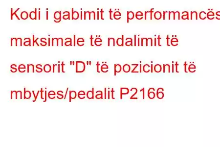 Kodi i gabimit të performancës maksimale të ndalimit të sensorit 