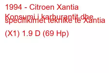 1994 - Citroen Xantia
Konsumi i karburantit dhe specifikimet teknike të Xantia (X1) 1.9 D (69 Hp)