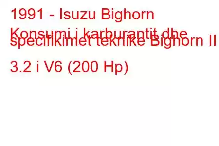 1991 - Isuzu Bighorn
Konsumi i karburantit dhe specifikimet teknike Bighorn II 3.2 i V6 (200 Hp)