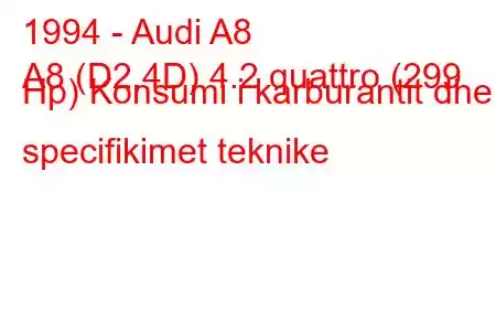 1994 - Audi A8
A8 (D2,4D) 4.2 quattro (299 Hp) Konsumi i karburantit dhe specifikimet teknike