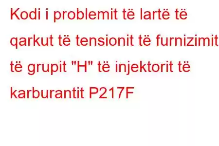 Kodi i problemit të lartë të qarkut të tensionit të furnizimit të grupit 