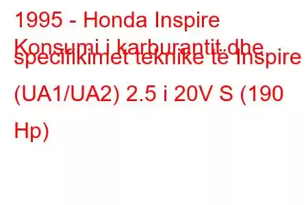 1995 - Honda Inspire
Konsumi i karburantit dhe specifikimet teknike të Inspire (UA1/UA2) 2.5 i 20V S (190 Hp)