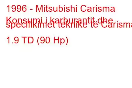 1996 - Mitsubishi Carisma
Konsumi i karburantit dhe specifikimet teknike të Carisma 1.9 TD (90 Hp)