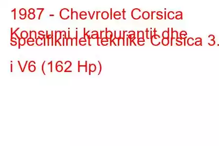 1987 - Chevrolet Corsica
Konsumi i karburantit dhe specifikimet teknike Corsica 3.1 i V6 (162 Hp)