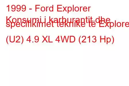 1999 - Ford Explorer
Konsumi i karburantit dhe specifikimet teknike të Explorer (U2) 4.9 XL 4WD (213 Hp)