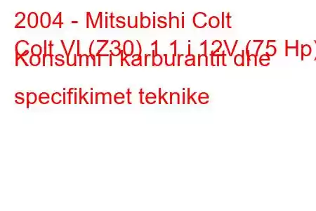 2004 - Mitsubishi Colt
Colt VI (Z30) 1.1 i 12V (75 Hp) Konsumi i karburantit dhe specifikimet teknike