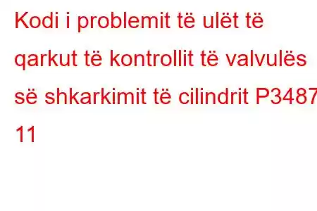 Kodi i problemit të ulët të qarkut të kontrollit të valvulës së shkarkimit të cilindrit P3487 11