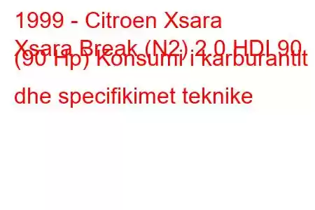 1999 - Citroen Xsara
Xsara Break (N2) 2.0 HDI 90 (90 Hp) Konsumi i karburantit dhe specifikimet teknike