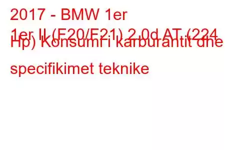 2017 - BMW 1er
1er II (F20/F21) 2.0d AT (224 Hp) Konsumi i karburantit dhe specifikimet teknike