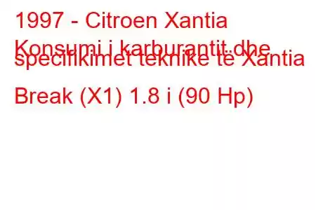 1997 - Citroen Xantia
Konsumi i karburantit dhe specifikimet teknike të Xantia Break (X1) 1.8 i (90 Hp)