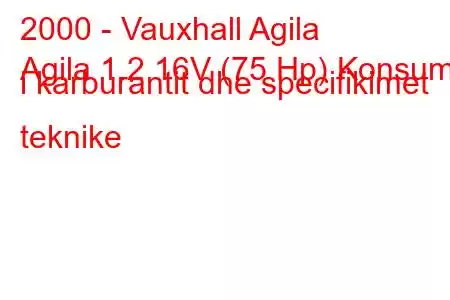 2000 - Vauxhall Agila
Agila 1.2 16V (75 Hp) Konsumi i karburantit dhe specifikimet teknike