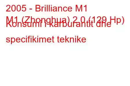 2005 - Brilliance M1
M1 (Zhonghua) 2.0 (129 Hp) Konsumi i karburantit dhe specifikimet teknike