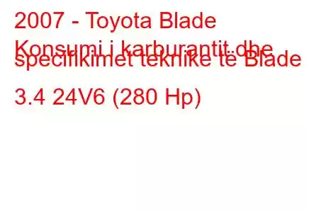 2007 - Toyota Blade
Konsumi i karburantit dhe specifikimet teknike të Blade 3.4 24V6 (280 Hp)