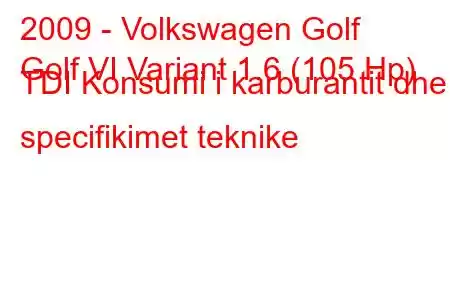 2009 - Volkswagen Golf
Golf VI Variant 1.6 (105 Hp) TDI Konsumi i karburantit dhe specifikimet teknike