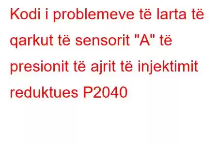 Kodi i problemeve të larta të qarkut të sensorit 