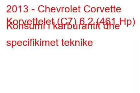 2013 - Chevrolet Corvette
Korvettelet (C7) 6.2 (461 Hp) Konsumi i karburantit dhe specifikimet teknike