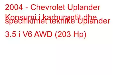 2004 - Chevrolet Uplander
Konsumi i karburantit dhe specifikimet teknike Uplander 3.5 i V6 AWD (203 Hp)