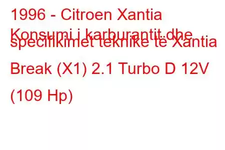 1996 - Citroen Xantia
Konsumi i karburantit dhe specifikimet teknike të Xantia Break (X1) 2.1 Turbo D 12V (109 Hp)