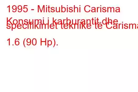 1995 - Mitsubishi Carisma
Konsumi i karburantit dhe specifikimet teknike të Carisma 1.6 (90 Hp).