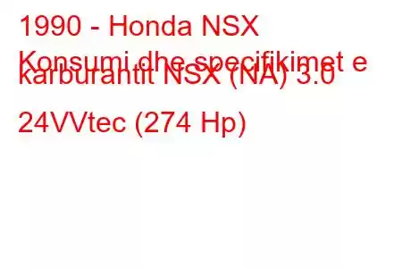 1990 - Honda NSX
Konsumi dhe specifikimet e karburantit NSX (NA) 3.0 24VVtec (274 Hp)