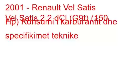 2001 - Renault Vel Satis
Vel Satis 2.2 dCi (G9t) (150 Hp) Konsumi i karburantit dhe specifikimet teknike