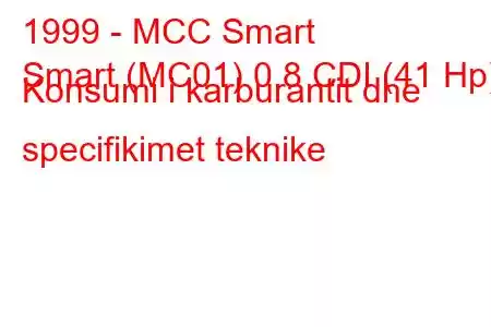 1999 - MCC Smart
Smart (MC01) 0.8 CDI (41 Hp) Konsumi i karburantit dhe specifikimet teknike