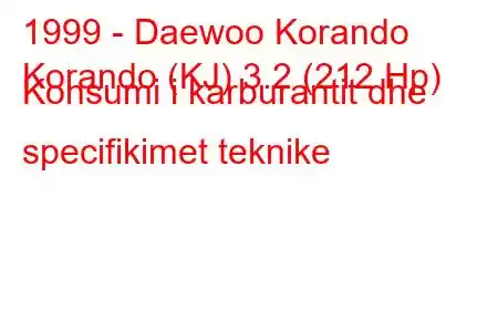 1999 - Daewoo Korando
Korando (KJ) 3.2 (212 Hp) Konsumi i karburantit dhe specifikimet teknike