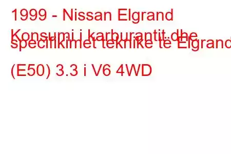 1999 - Nissan Elgrand
Konsumi i karburantit dhe specifikimet teknike të Elgrand (E50) 3.3 i V6 4WD