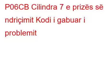 P06CB Cilindra 7 e prizës së ndriçimit Kodi i gabuar i problemit