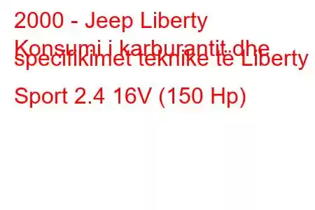 2000 - Jeep Liberty
Konsumi i karburantit dhe specifikimet teknike të Liberty Sport 2.4 16V (150 Hp)