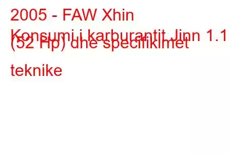 2005 - FAW Xhin
Konsumi i karburantit Jinn 1.1 i (52 Hp) dhe specifikimet teknike