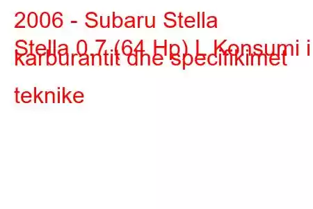 2006 - Subaru Stella
Stella 0.7 (64 Hp) L Konsumi i karburantit dhe specifikimet teknike