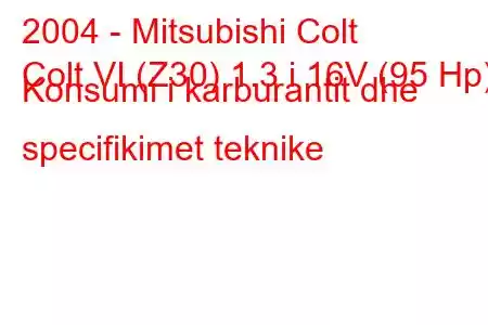 2004 - Mitsubishi Colt
Colt VI (Z30) 1.3 i 16V (95 Hp) Konsumi i karburantit dhe specifikimet teknike