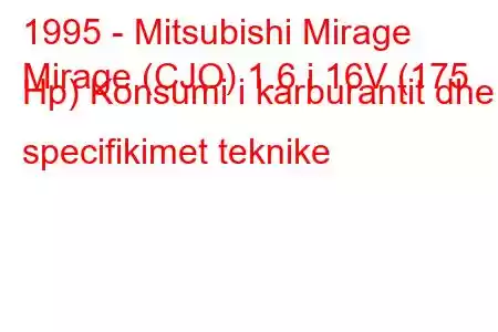 1995 - Mitsubishi Mirage
Mirage (CJO) 1.6 i 16V (175 Hp) Konsumi i karburantit dhe specifikimet teknike