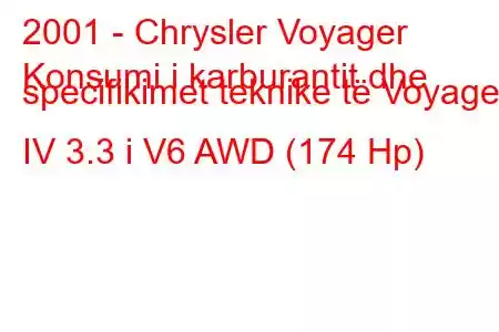 2001 - Chrysler Voyager
Konsumi i karburantit dhe specifikimet teknike të Voyager IV 3.3 i V6 AWD (174 Hp)