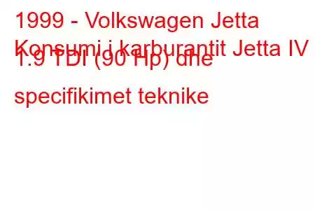 1999 - Volkswagen Jetta
Konsumi i karburantit Jetta IV 1.9 TDI (90 Hp) dhe specifikimet teknike