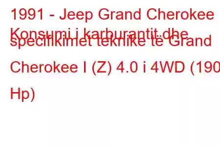 1991 - Jeep Grand Cherokee
Konsumi i karburantit dhe specifikimet teknike të Grand Cherokee I (Z) 4.0 i 4WD (190 Hp)